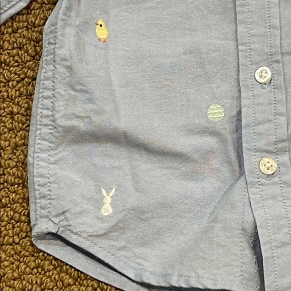 Janie and Jack The Embroidered Oxford Shirt Columbo Blue Bunny 12-18 mos Easter - Picture 10 of 15
